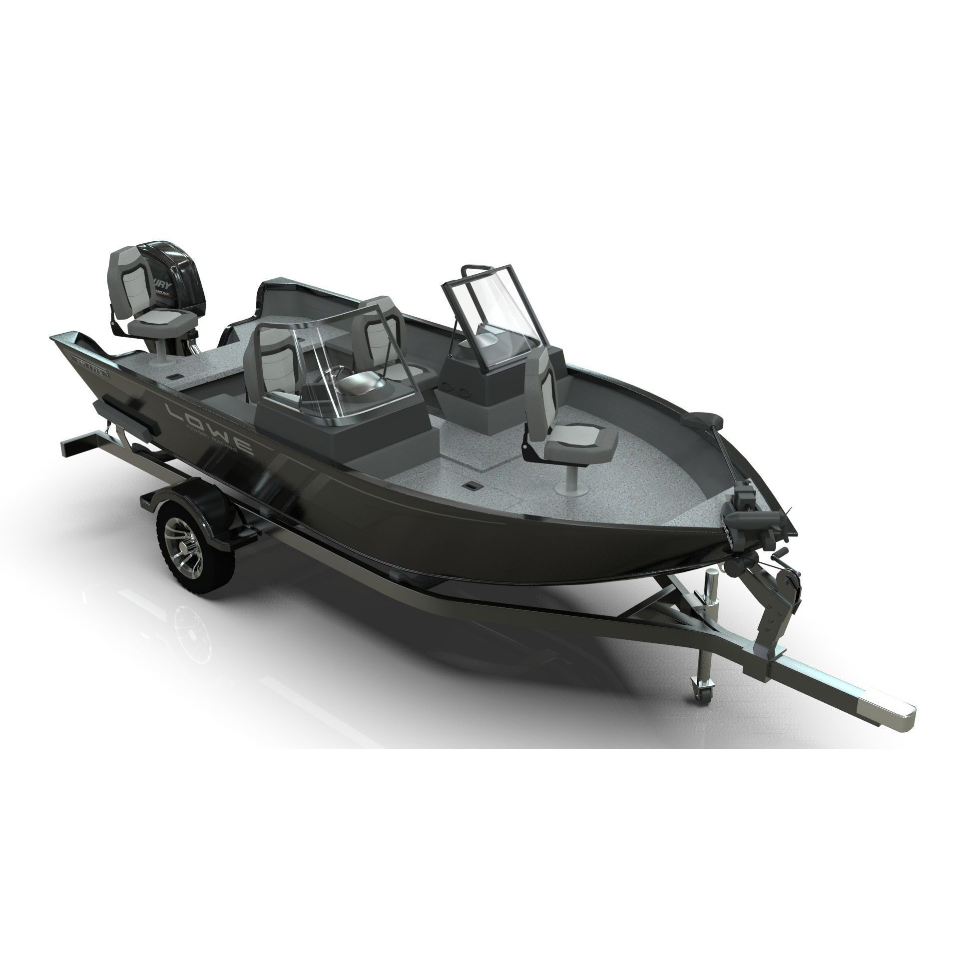 Lowe Fishing Machine 1775 WT - Low-Poly Game-Ready 3D Model - View 6