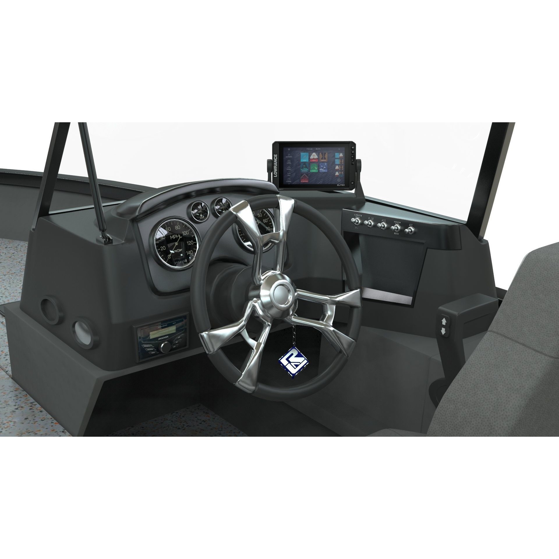 Lowe Fishing Machine 1775 WT - Low-Poly Game-Ready 3D Model - View 9