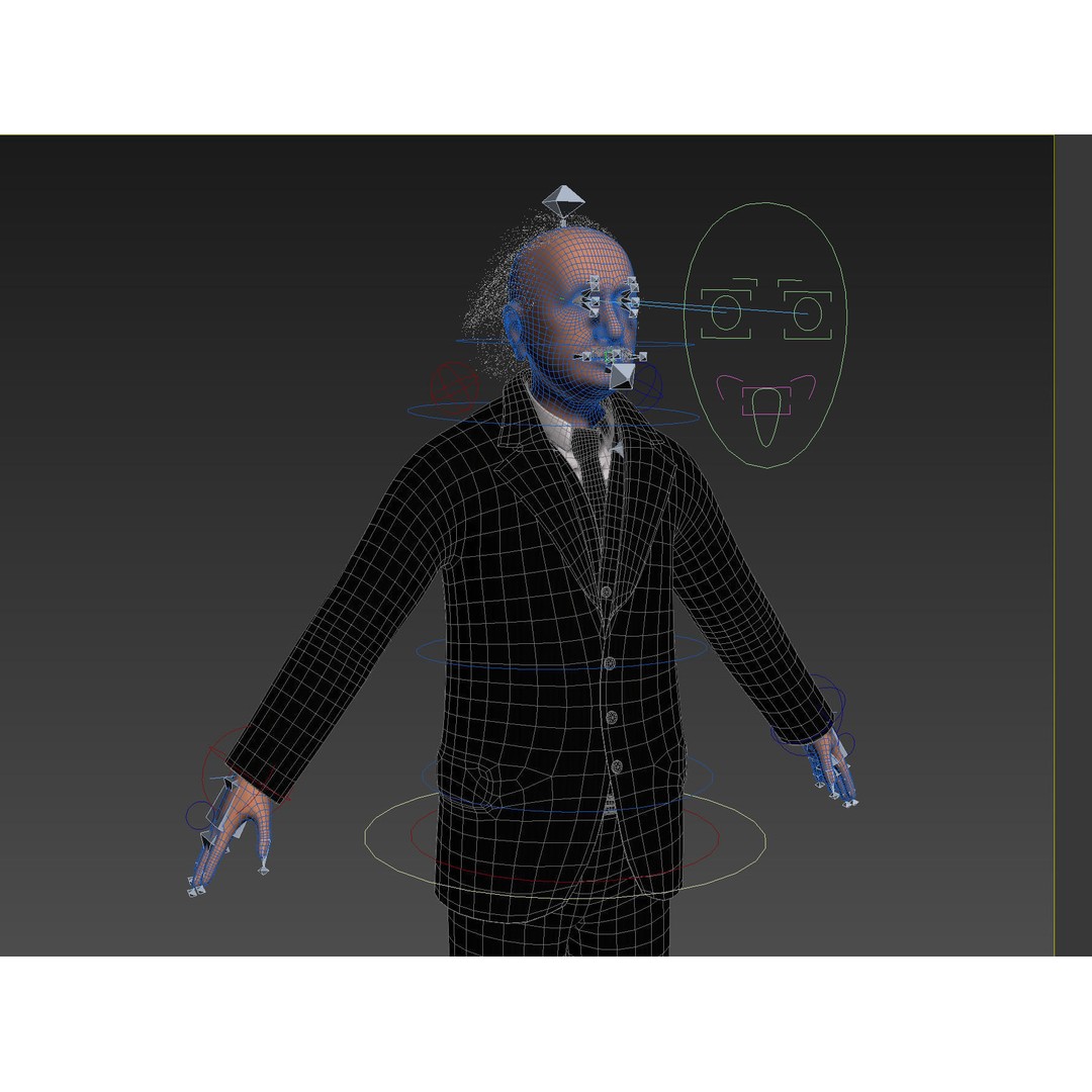Albert Einstein 3D Model – High Poly Character, Rigged for 3DSMAX