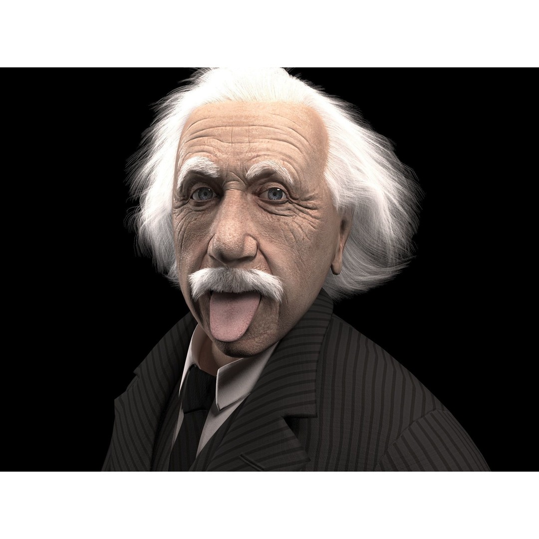 Albert Einstein 3D Model – High Poly Character, Rigged for 3DSMAX - View 12