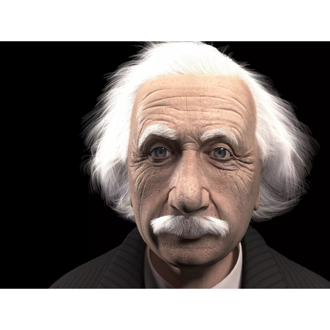 Albert Einstein 3D Model – High Poly Character, Rigged for 3DSMAX - View 2