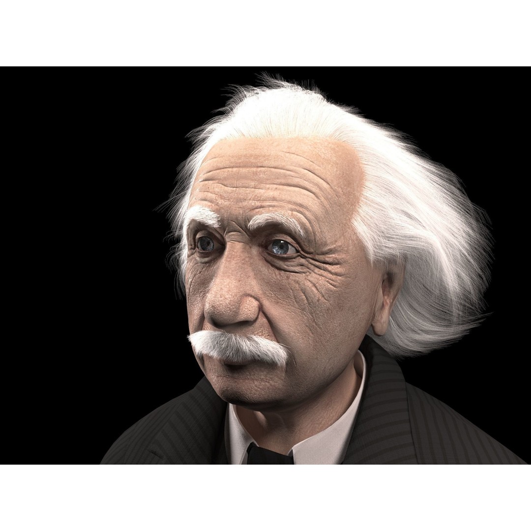 Albert Einstein 3D Model – High Poly Character, Rigged for 3DSMAX - View 4