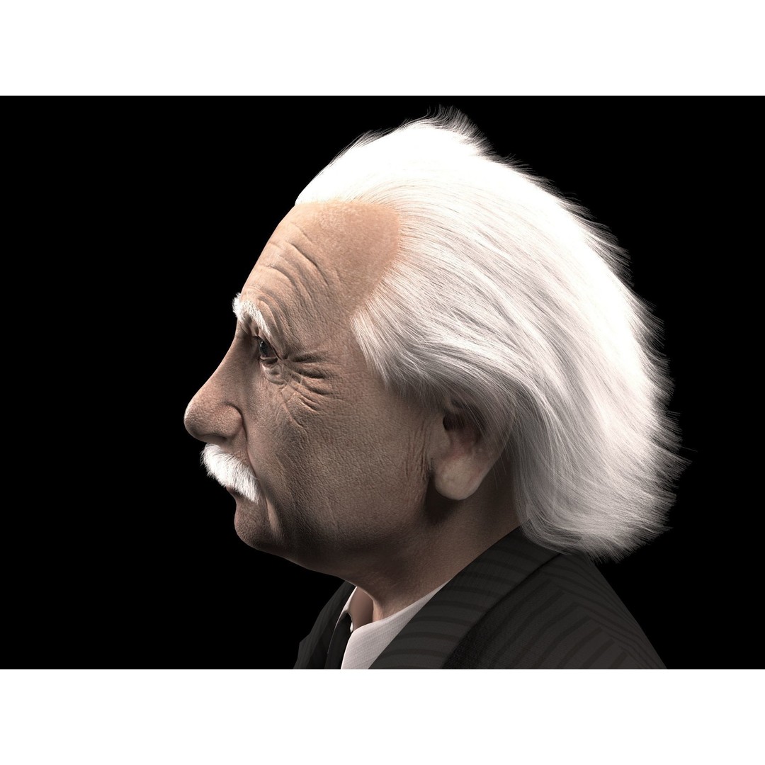 Albert Einstein 3D Model – High Poly Character, Rigged for 3DSMAX - View 5