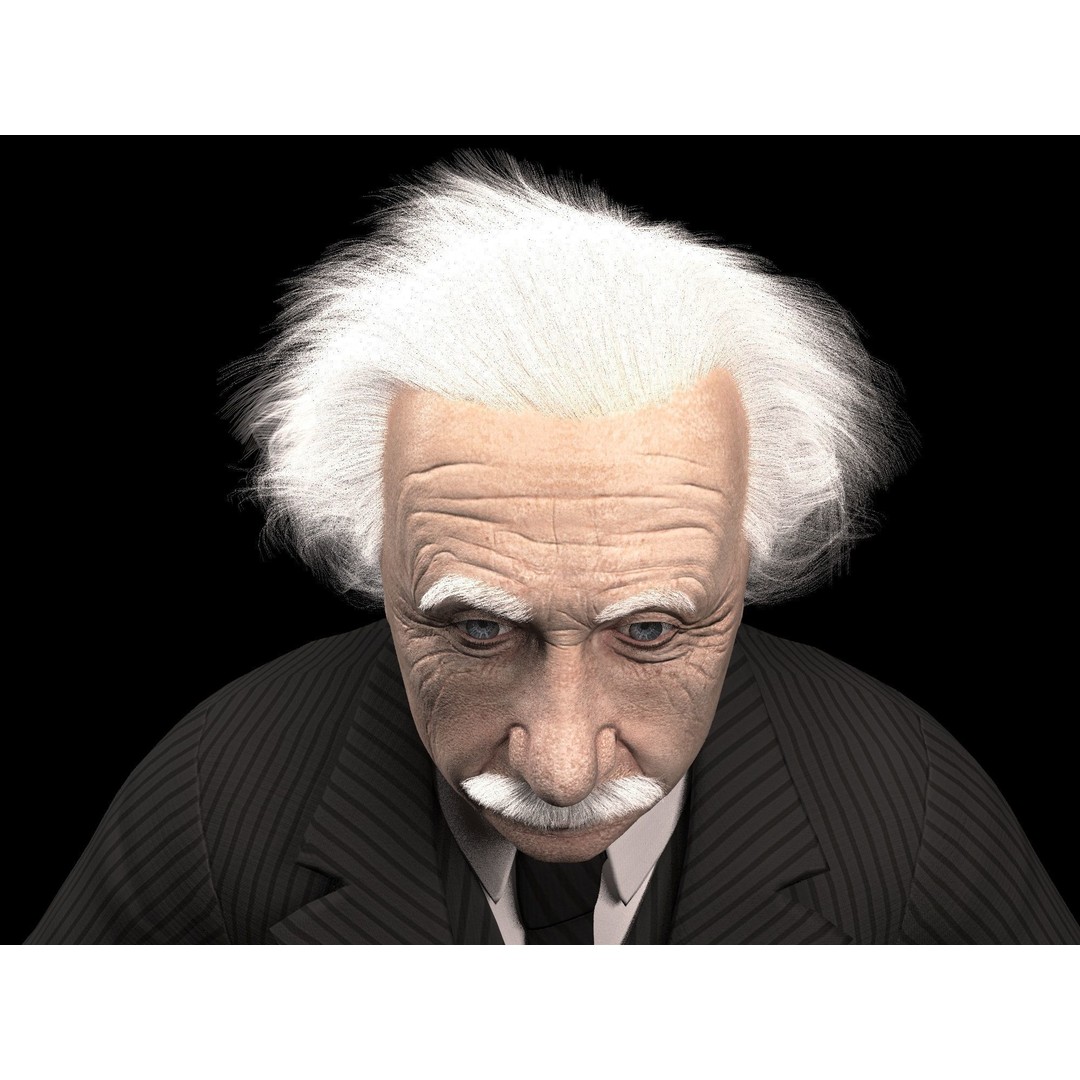 Albert Einstein 3D Model – High Poly Character, Rigged for 3DSMAX - View 8