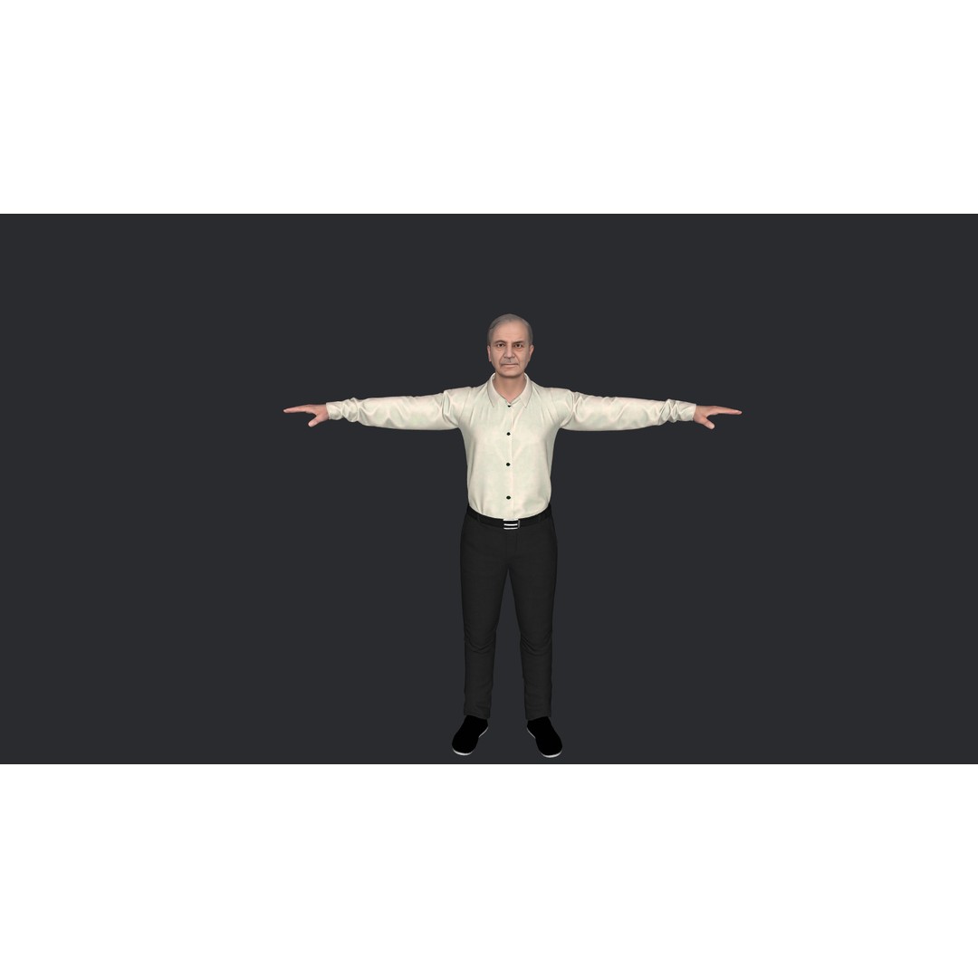Shehbaz Sharif 3D Model – Hyper Realistic Rigged Character for Animation - View 14