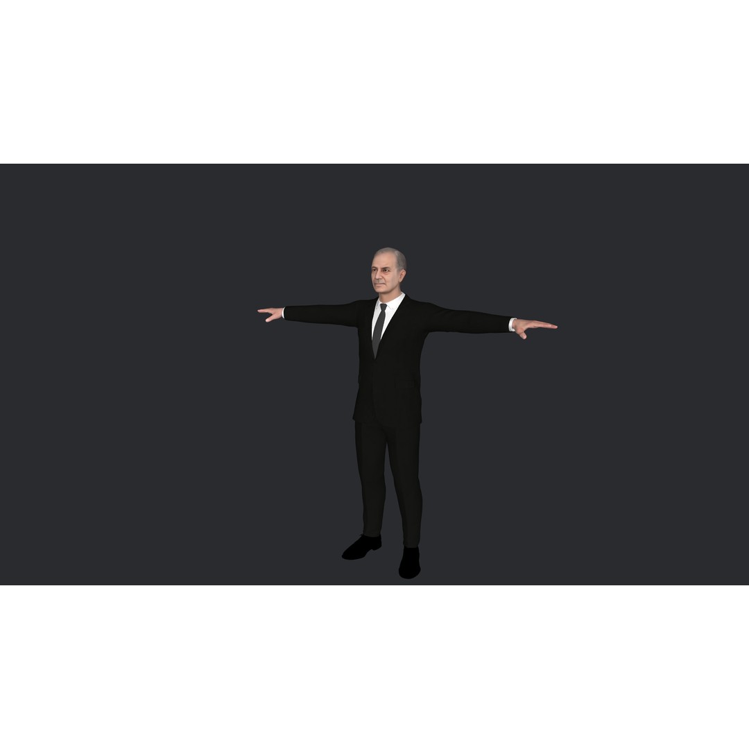 Shehbaz Sharif 3D Model – Hyper Realistic Rigged Character for Animation - View 5