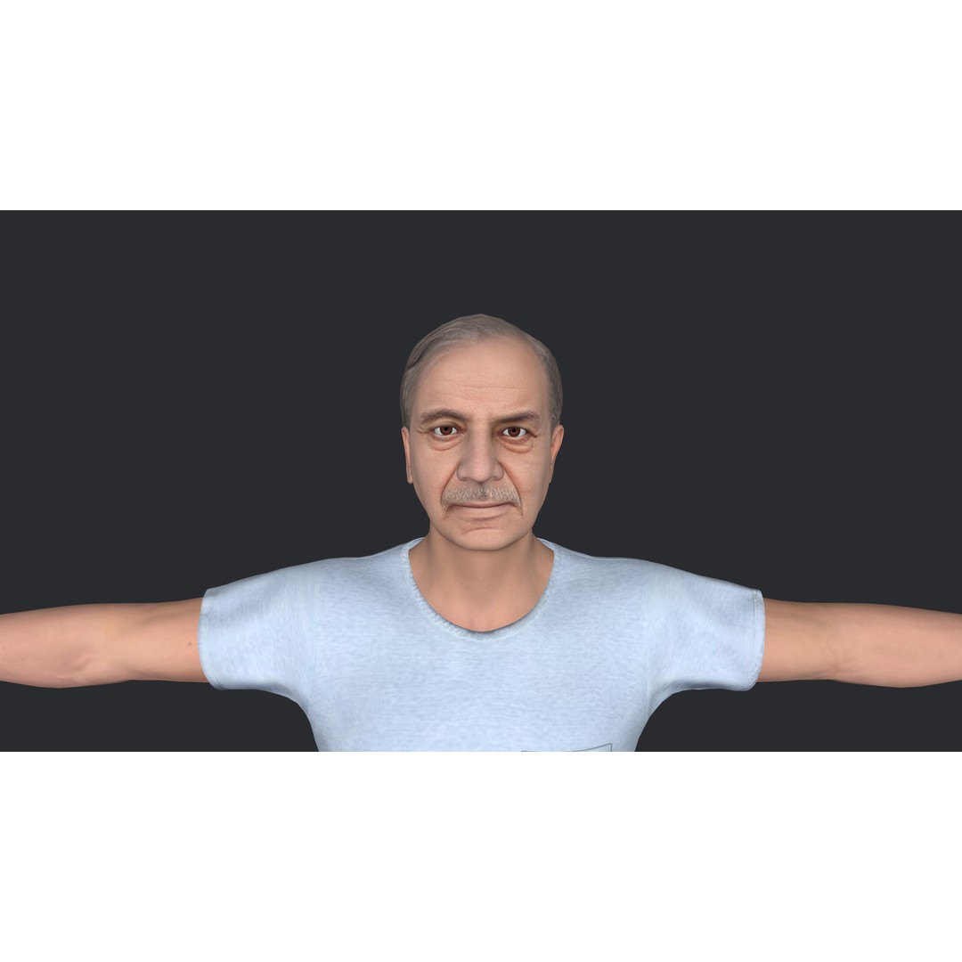 Shehbaz Sharif 3D Model – Hyper Realistic Rigged Character for Animation - View 7