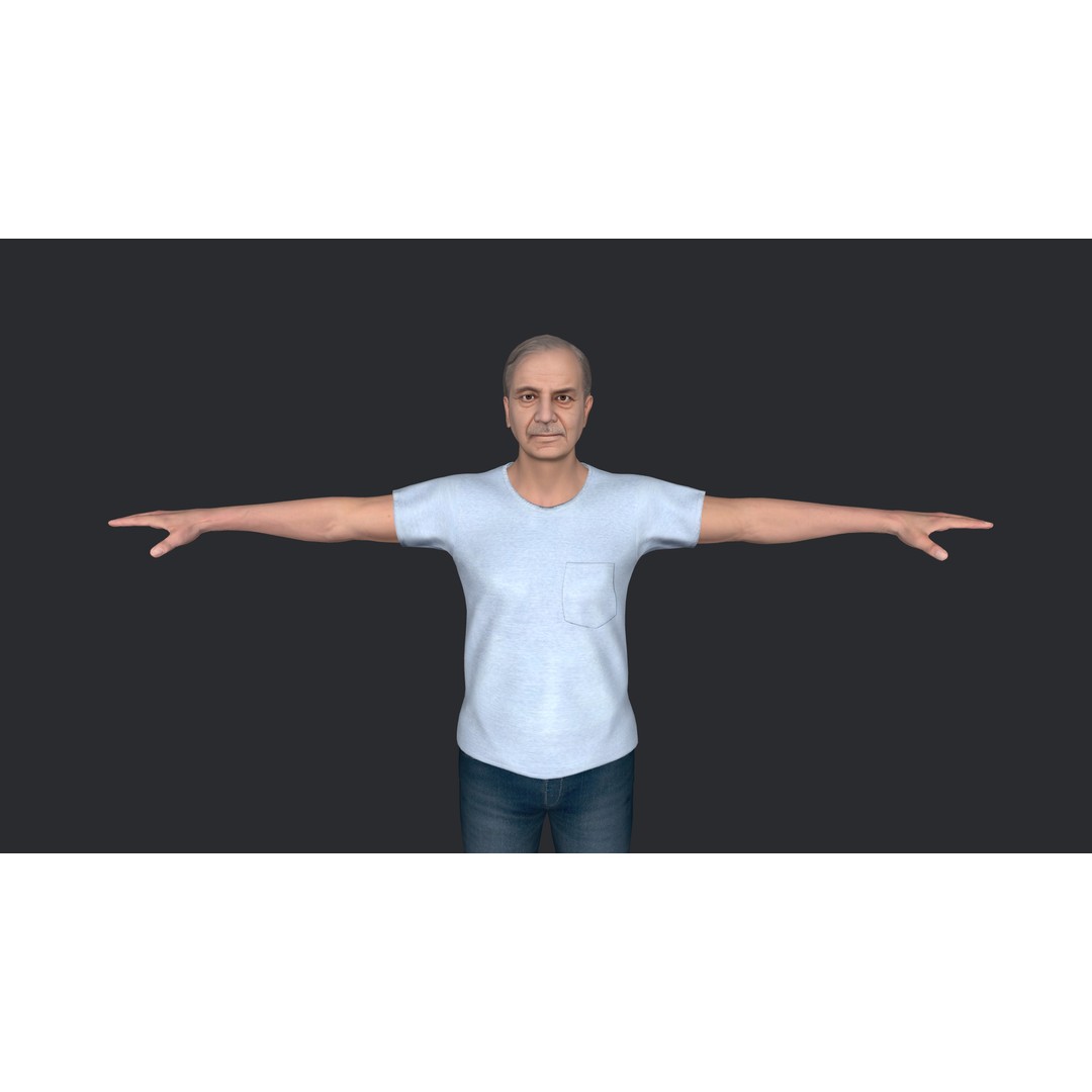 Shehbaz Sharif 3D Model – Hyper Realistic Rigged Character for Animation - View 8
