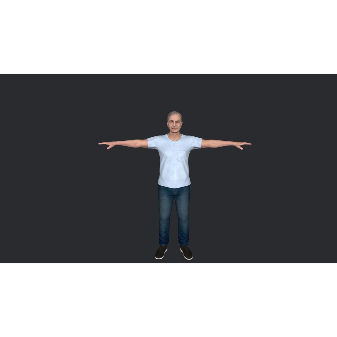 Shehbaz Sharif 3D Model – Hyper Realistic Rigged Character for Animation - View 9