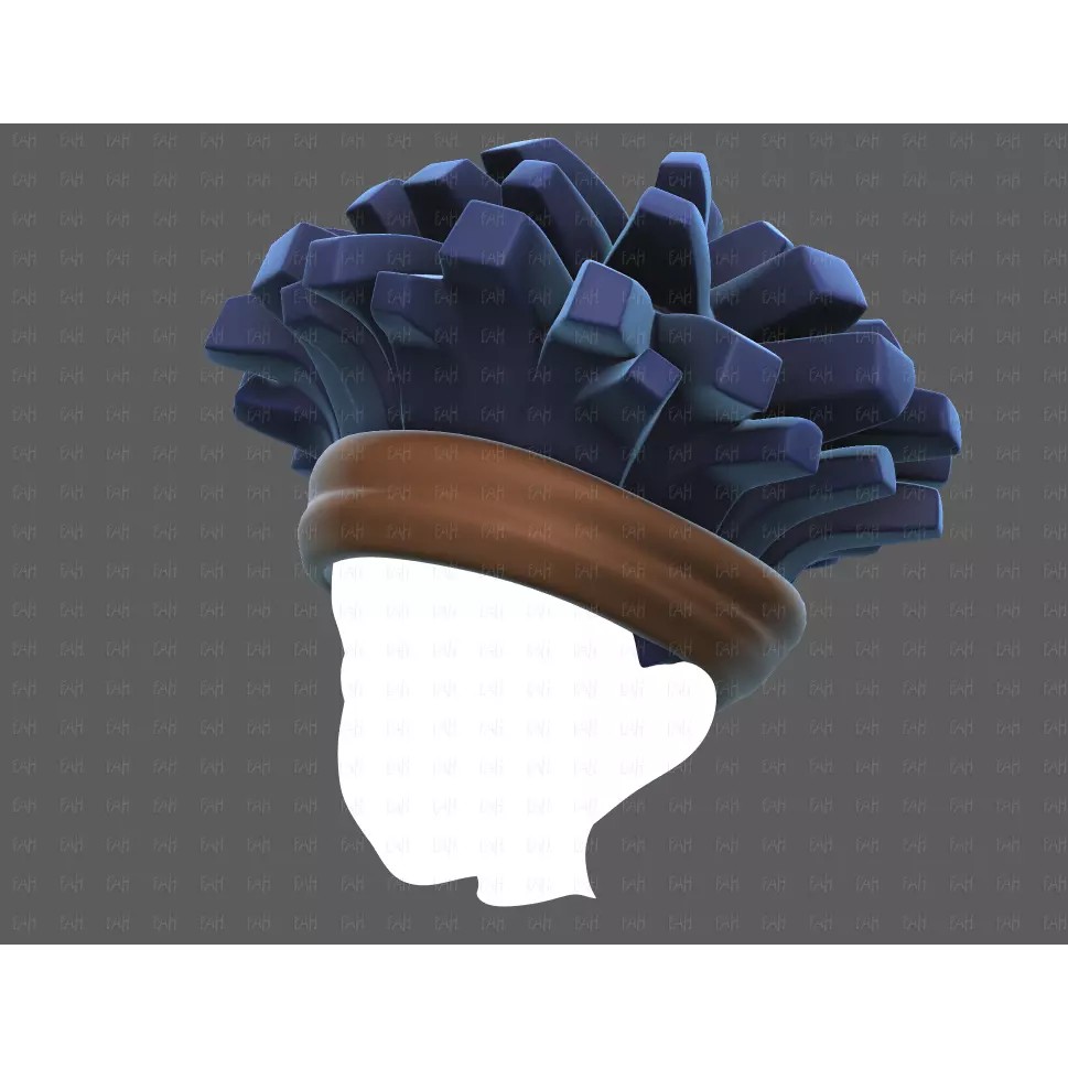 Base Hair 3D Model – Cartoon Low-Poly Boy Hairstyle, FBX, OBJ - View 10