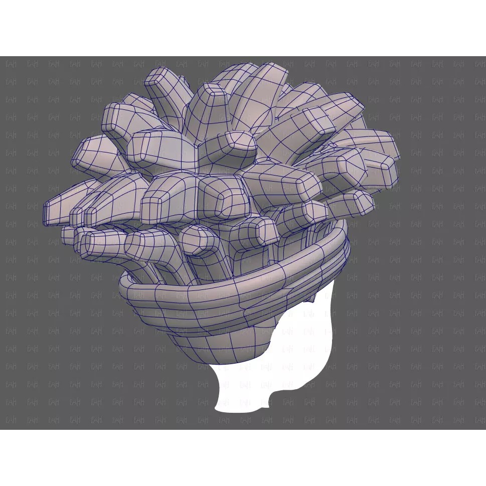 Base Hair 3D Model – Cartoon Low-Poly Boy Hairstyle, FBX, OBJ - View 14