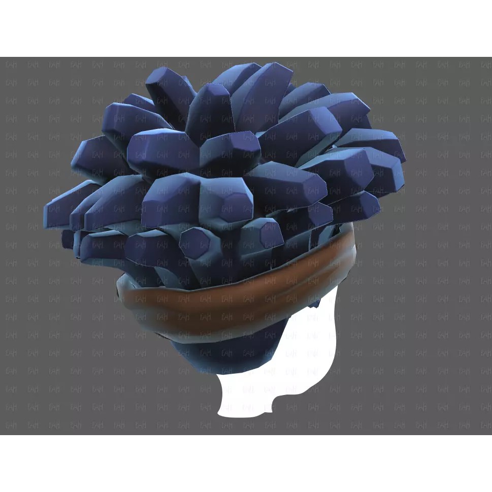 Base Hair 3D Model – Cartoon Low-Poly Boy Hairstyle, FBX, OBJ - View 22
