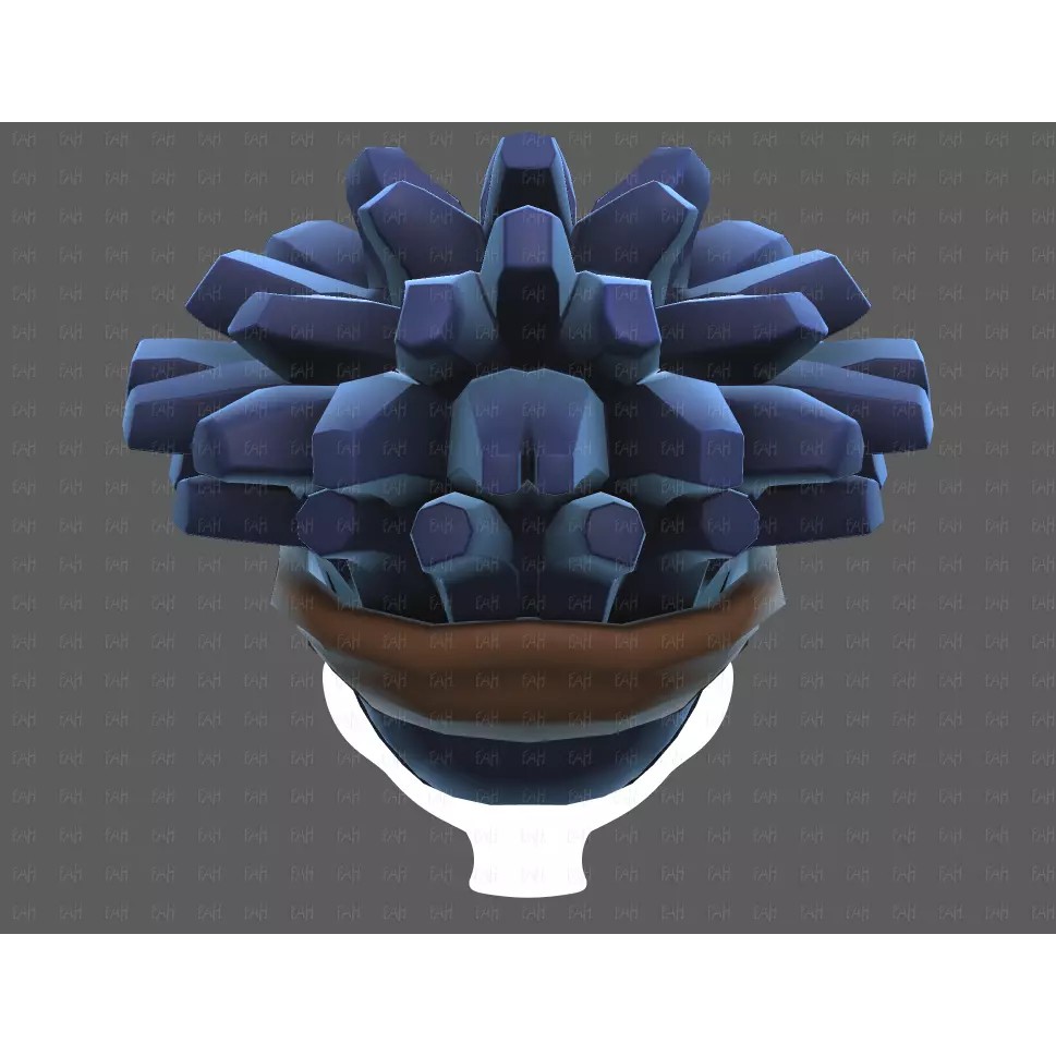 Base Hair 3D Model – Cartoon Low-Poly Boy Hairstyle, FBX, OBJ - View 23