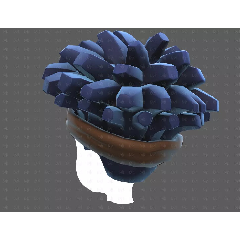 Base Hair 3D Model – Cartoon Low-Poly Boy Hairstyle, FBX, OBJ - View 24