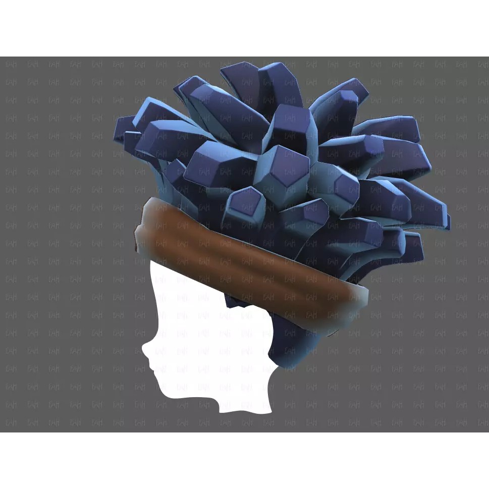 Base Hair 3D Model – Cartoon Low-Poly Boy Hairstyle, FBX, OBJ - View 25