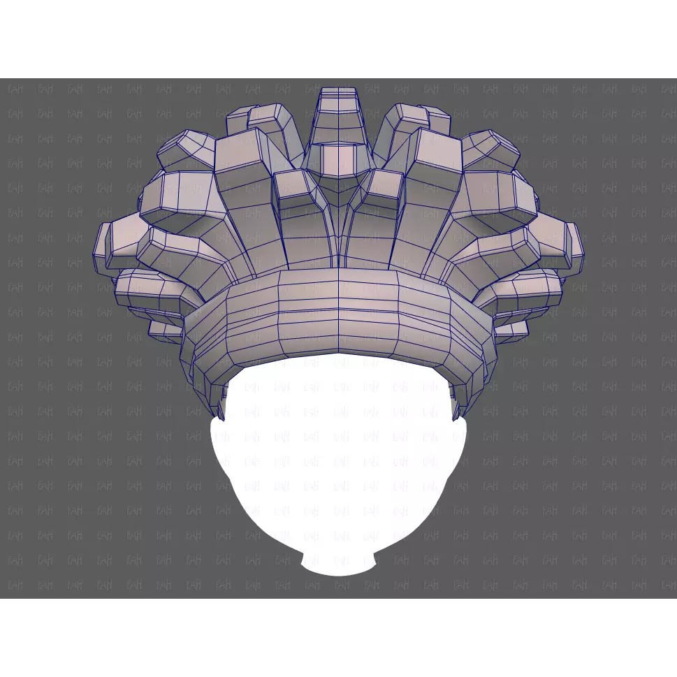 Base Hair 3D Model – Cartoon Low-Poly Boy Hairstyle, FBX, OBJ - View 27