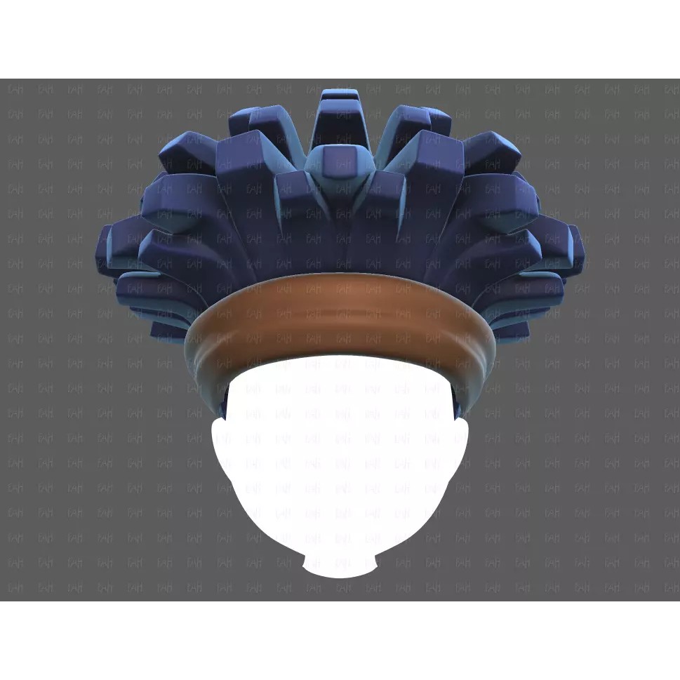Base Hair 3D Model – Cartoon Low-Poly Boy Hairstyle, FBX, OBJ - View 3