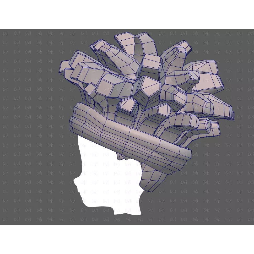 Base Hair 3D Model – Cartoon Low-Poly Boy Hairstyle, FBX, OBJ - View 33