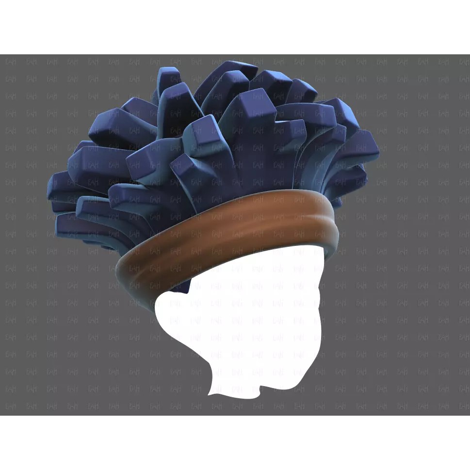 Base Hair 3D Model – Cartoon Low-Poly Boy Hairstyle, FBX, OBJ - View 4