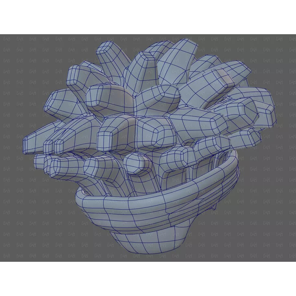 Base Hair 3D Model – Cartoon Low-Poly Boy Hairstyle, FBX, OBJ - View 44