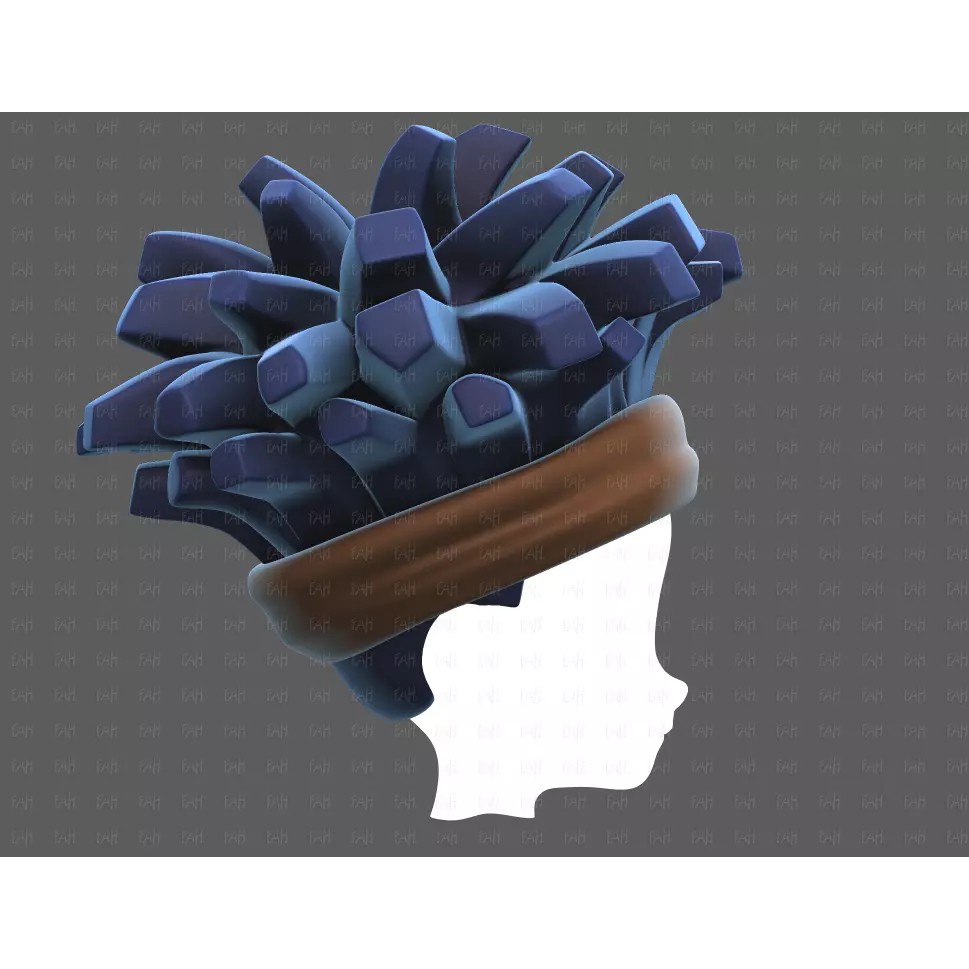 Base Hair 3D Model – Cartoon Low-Poly Boy Hairstyle, FBX, OBJ - View 5