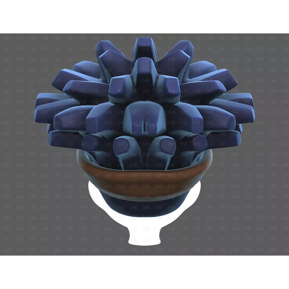 Base Hair 3D Model – Cartoon Low-Poly Boy Hairstyle, FBX, OBJ - View 7