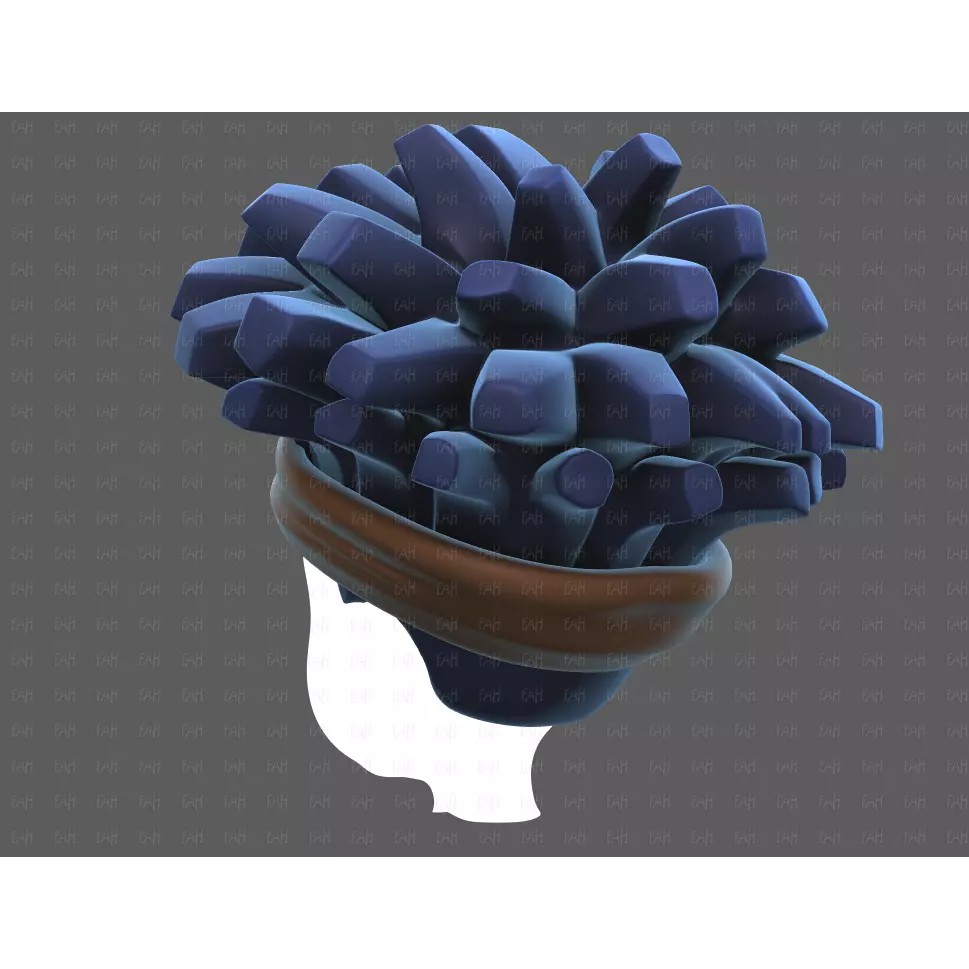 Base Hair 3D Model – Cartoon Low-Poly Boy Hairstyle, FBX, OBJ - View 8