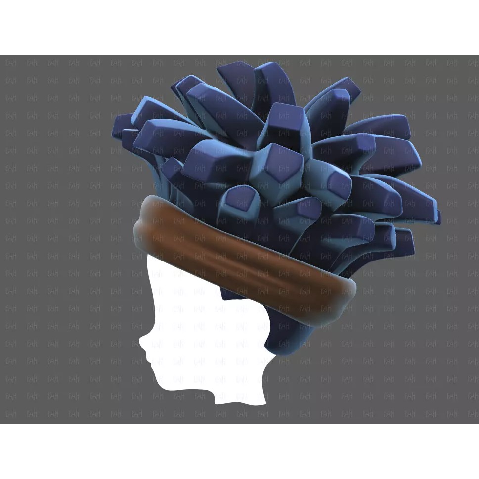Base Hair 3D Model – Cartoon Low-Poly Boy Hairstyle, FBX, OBJ - View 9