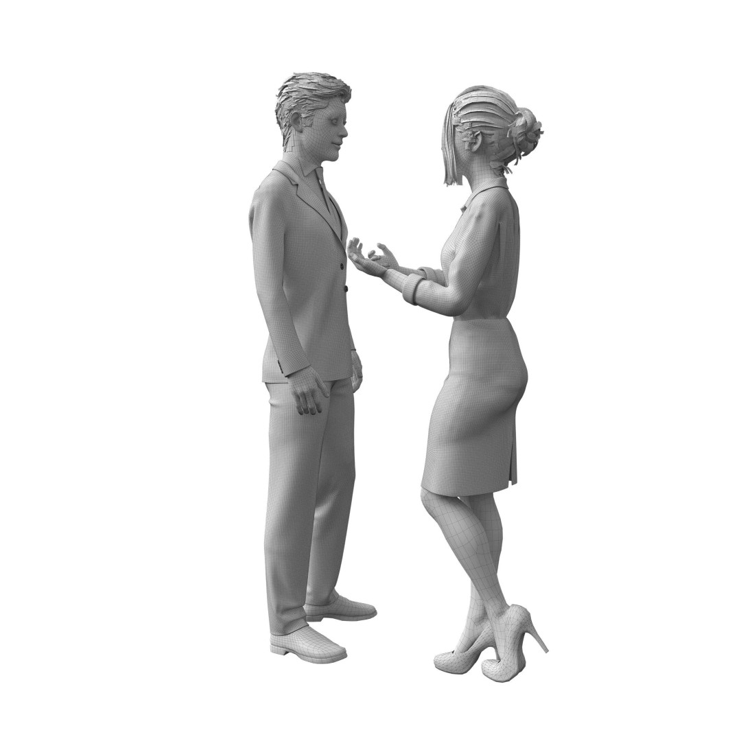 Employers 3D Model – Low Poly Business Characters, FBX, OBJ