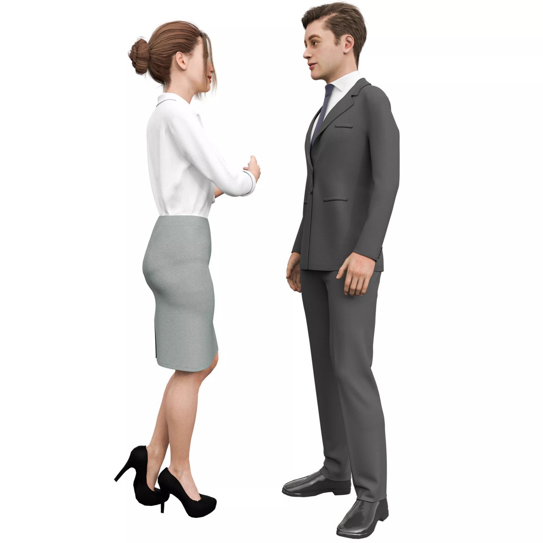 Employers 3D Model – Low Poly Business Characters, FBX, OBJ - View 3