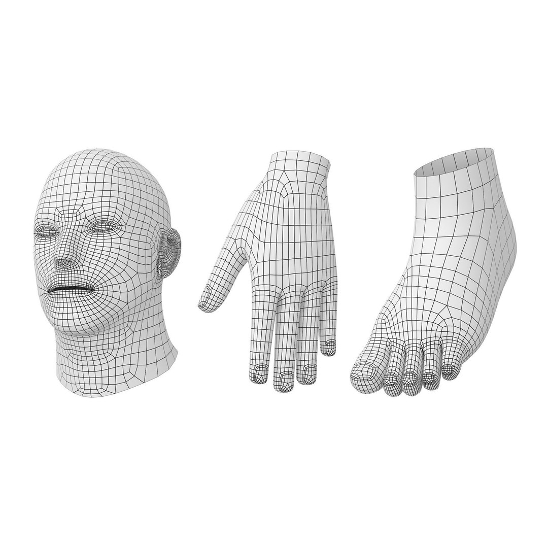 Male Hero 3D Model – Low Poly Base Mesh in Three Poses, FBX