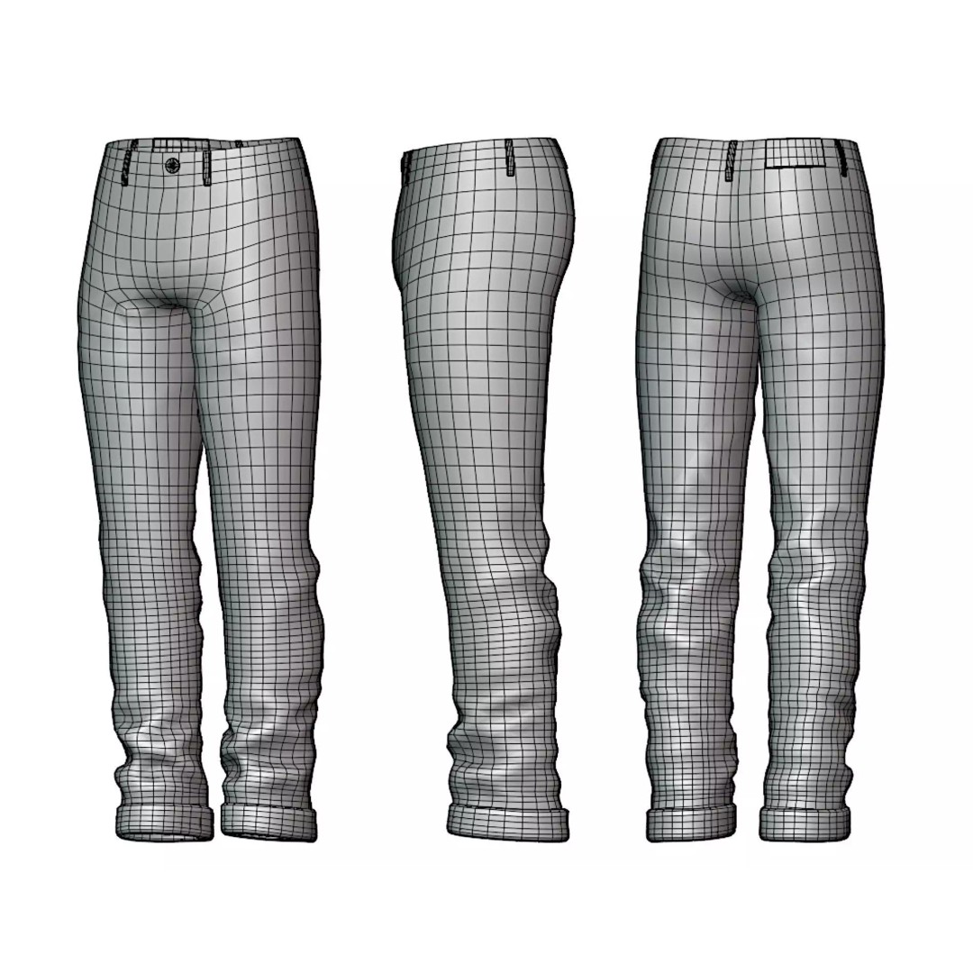 Male Casual Jeans 3D Model – Game-Ready Low Poly PBR Asset for Unity/Unreal