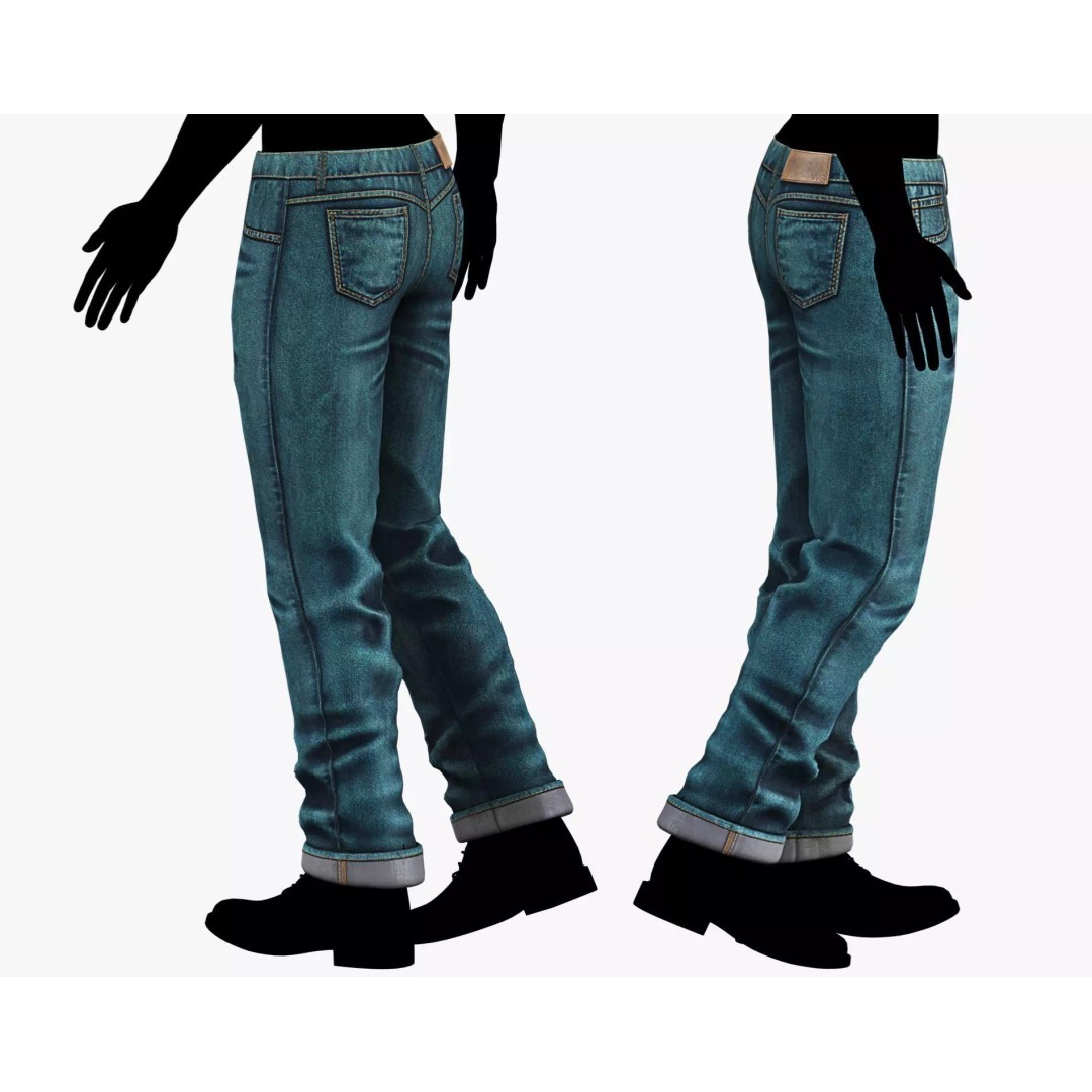 Male Casual Jeans 3D Model – Game-Ready Low Poly PBR Asset for Unity/Unreal - View 13
