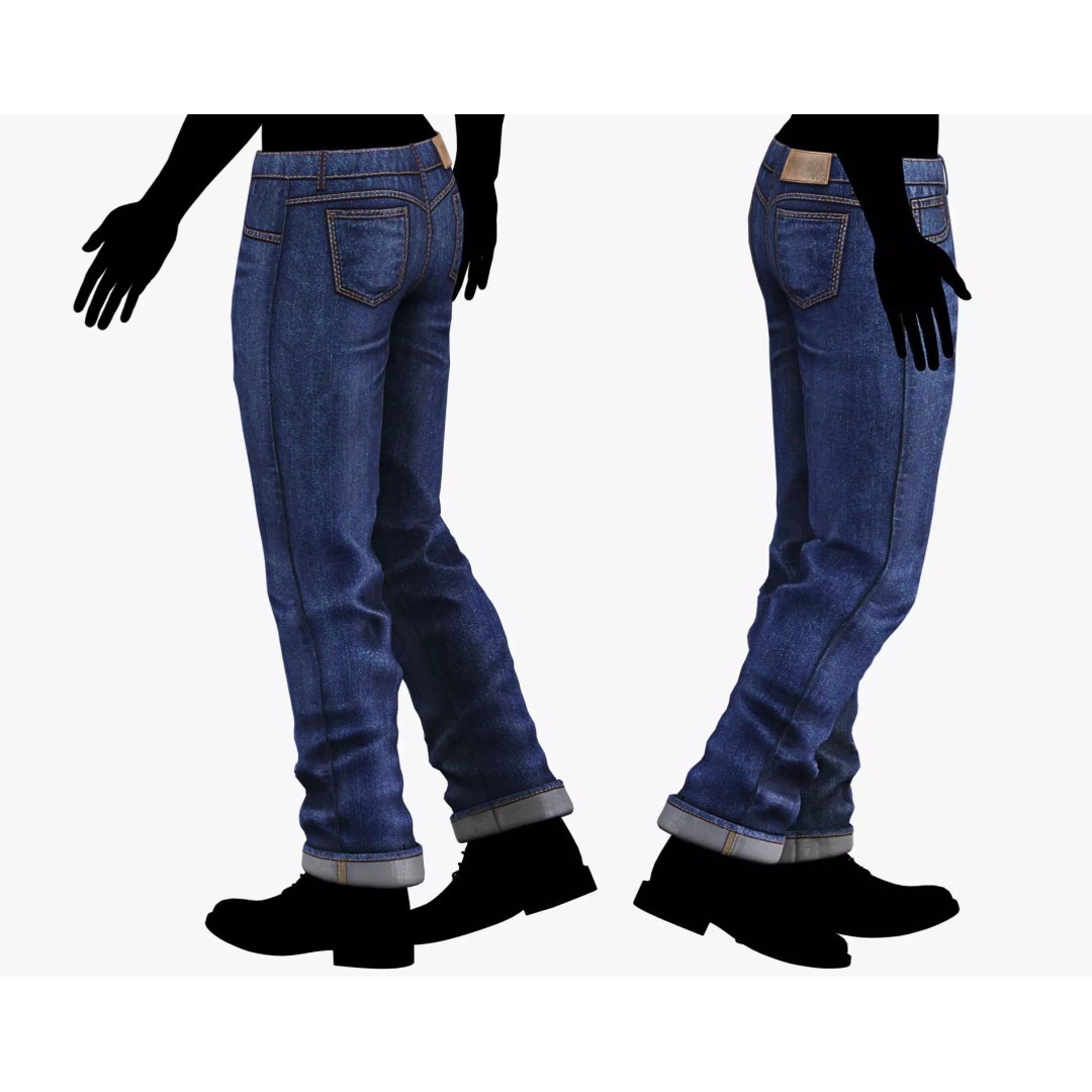 Male Casual Jeans 3D Model – Game-Ready Low Poly PBR Asset for Unity/Unreal - View 14