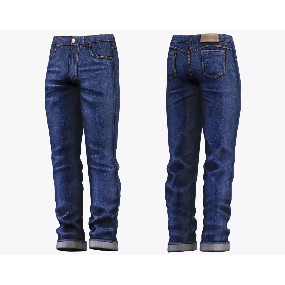 Male Casual Jeans 3D Model – Game-Ready Low Poly PBR Asset for Unity/Unreal - View 23