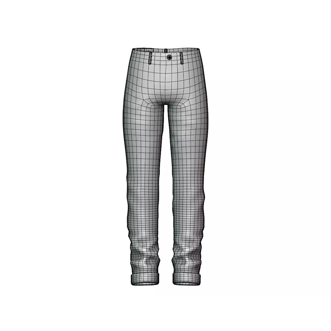 Male Casual Jeans 3D Model – Game-Ready Low Poly PBR Asset for Unity/Unreal - View 24