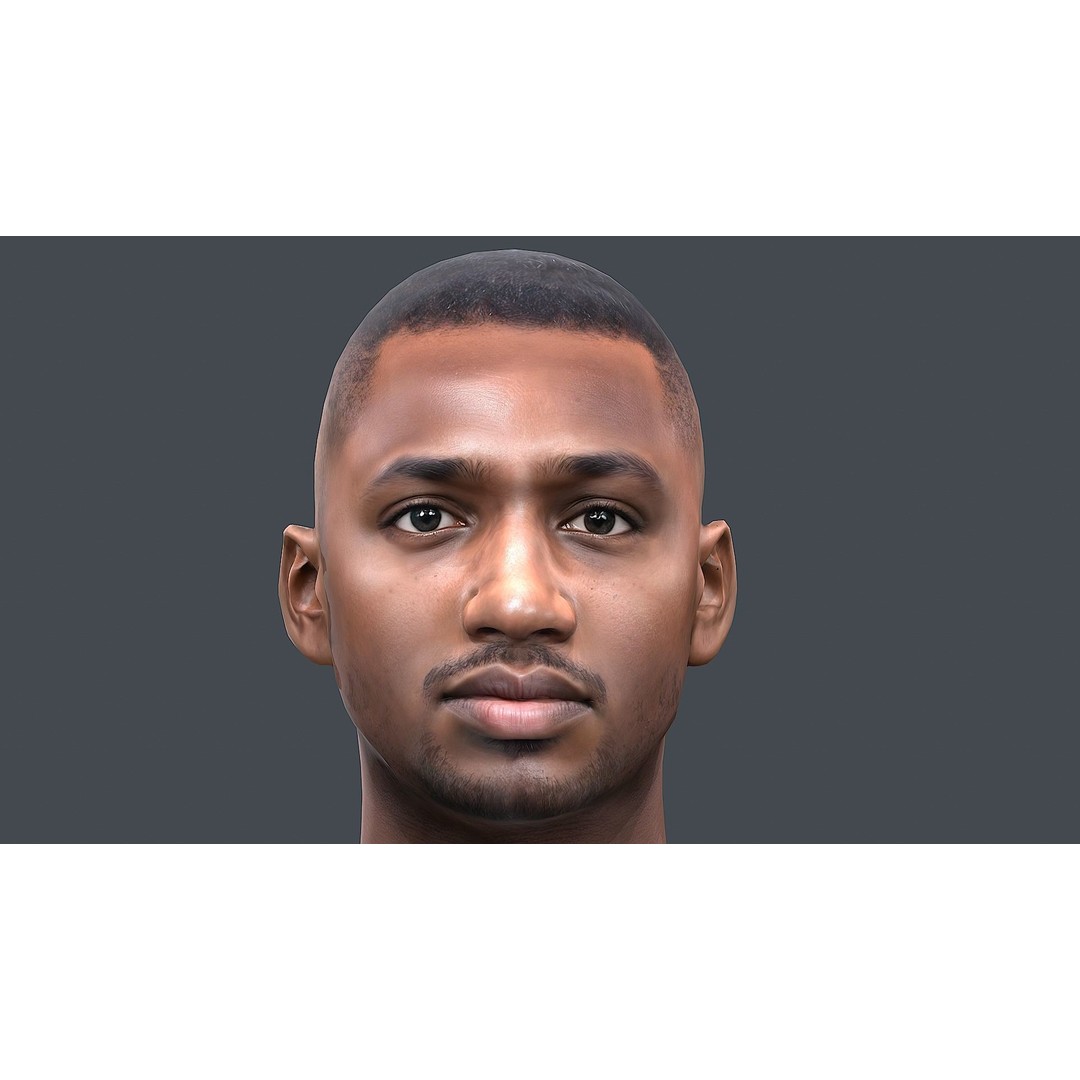 Realistic Male Head 3D Model – Low Poly Game Ready with PBR Textures - View 15