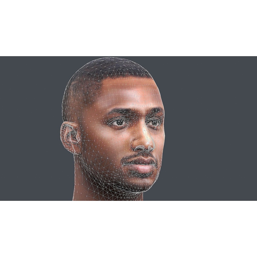 Realistic Male Head 3D Model – Low Poly Game Ready with PBR Textures - View 20