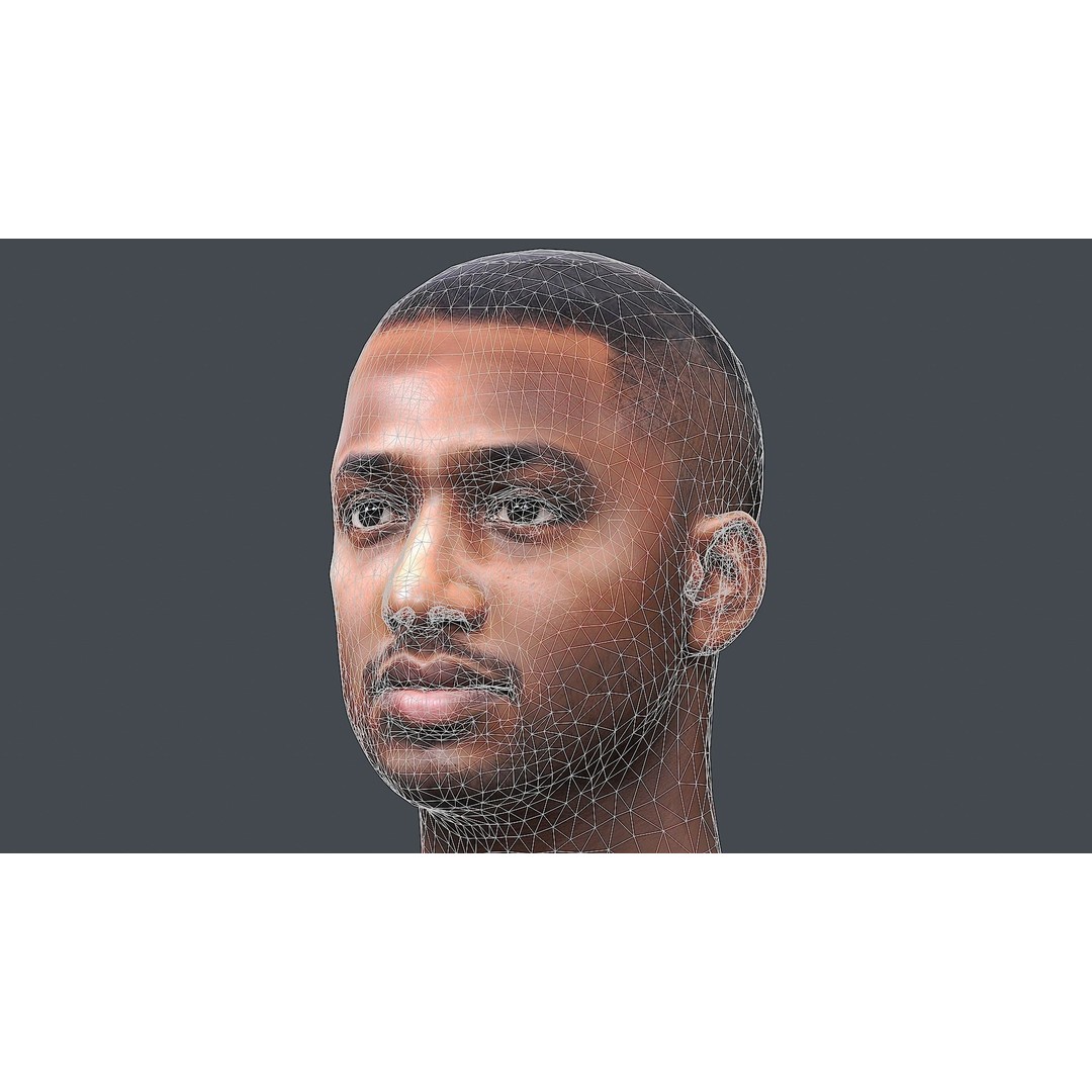 Realistic Male Head 3D Model – Low Poly Game Ready with PBR Textures - View 21