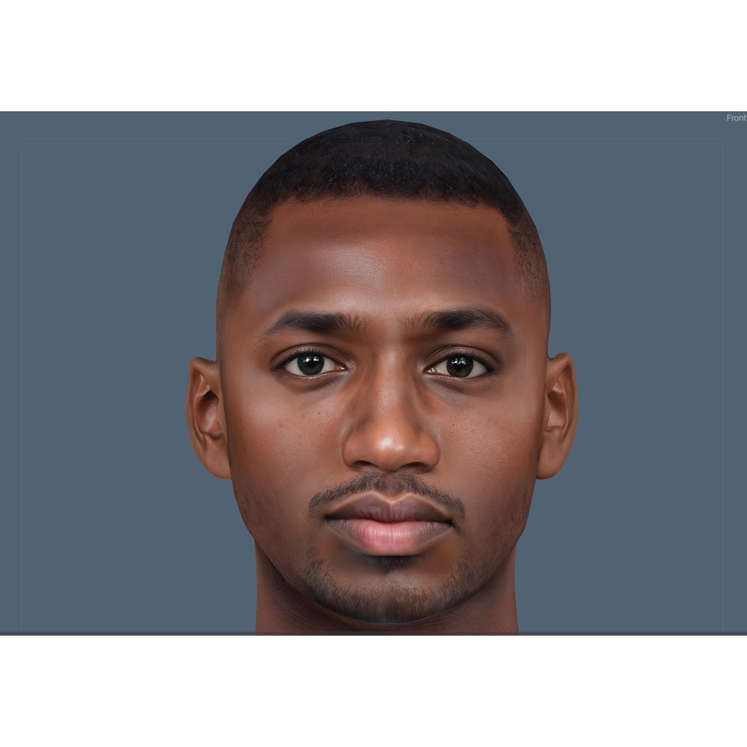 Realistic Male Head 3D Model – Low Poly Game Ready with PBR Textures - View 3