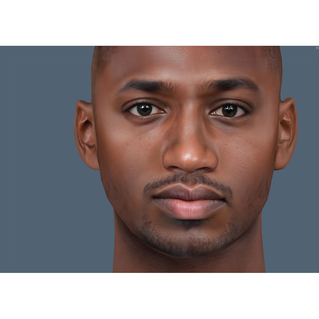 Realistic Male Head 3D Model – Low Poly Game Ready with PBR Textures - View 6