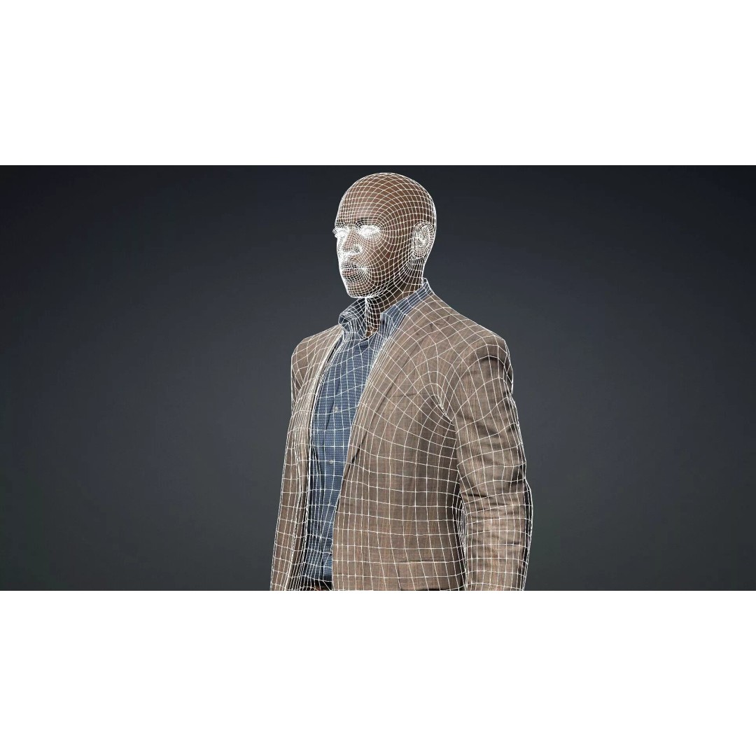 Black Male Character 3D Model – Game Ready Rigged Asset, FBX - View 20