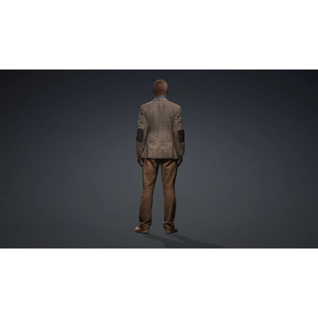 Black Male Character 3D Model – Game Ready Rigged Asset, FBX - View 6