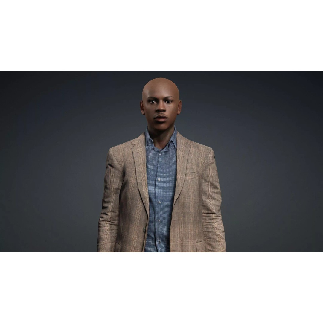 Black Male Character 3D Model – Game Ready Rigged Asset, FBX - View 8