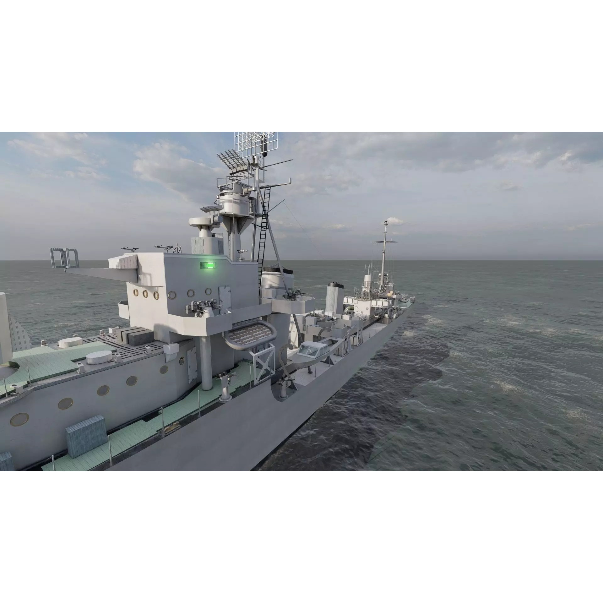 WW2 US Navy Destroyer - Game-Ready 3D Model - View 11