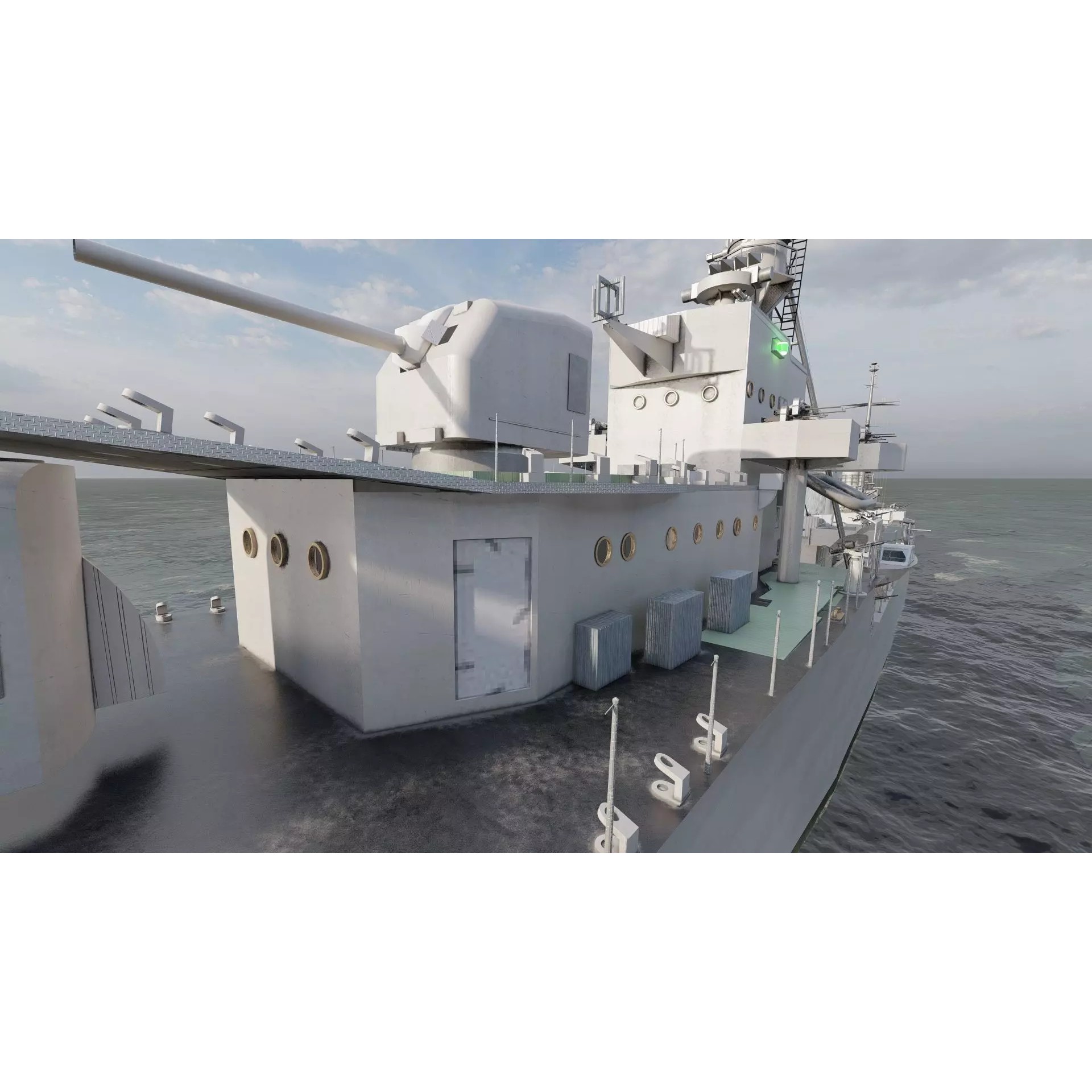 WW2 US Navy Destroyer - Game-Ready 3D Model - View 24
