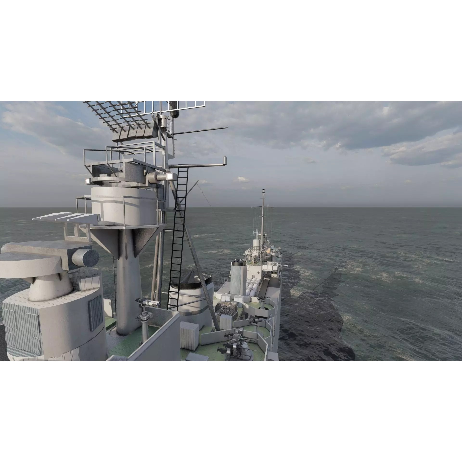 WW2 US Navy Destroyer - Game-Ready 3D Model - View 28