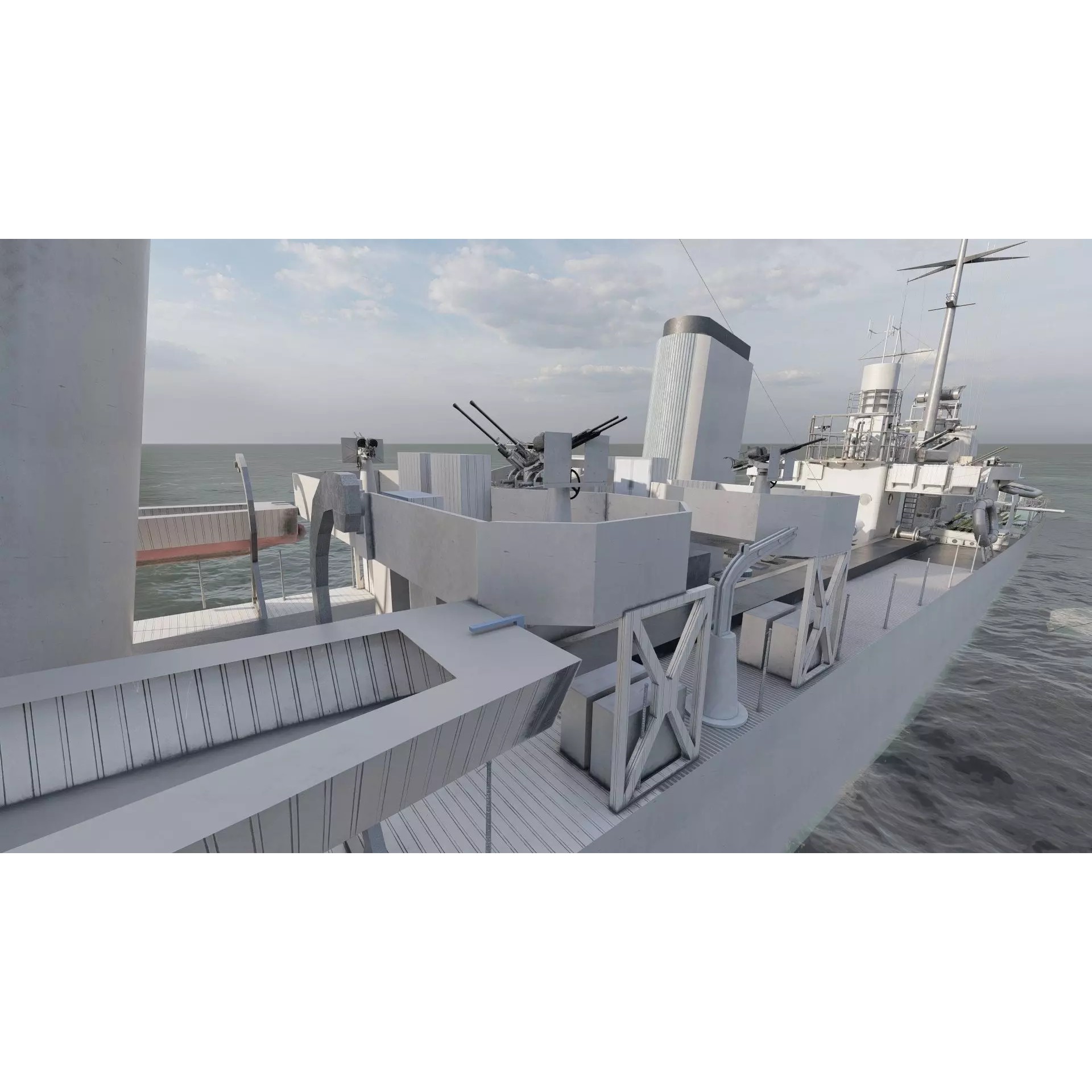 WW2 US Navy Destroyer - Game-Ready 3D Model - View 30