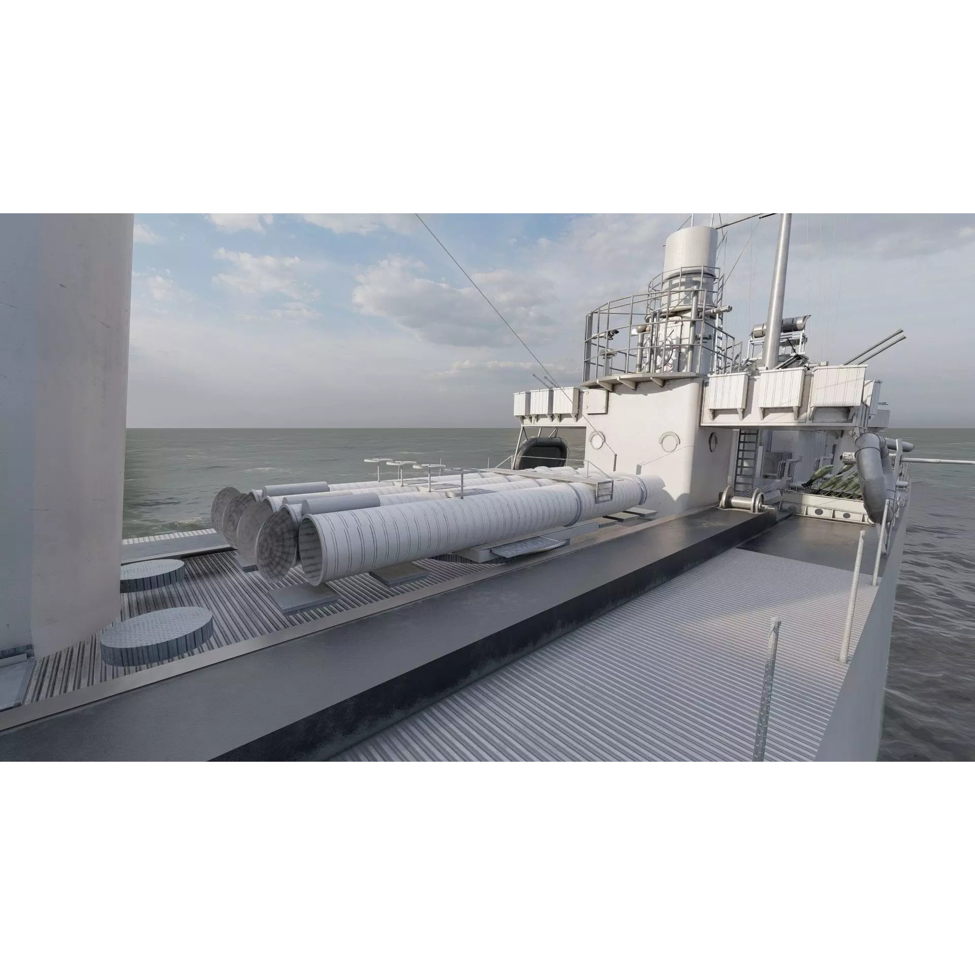 WW2 US Navy Destroyer - Game-Ready 3D Model - View 31