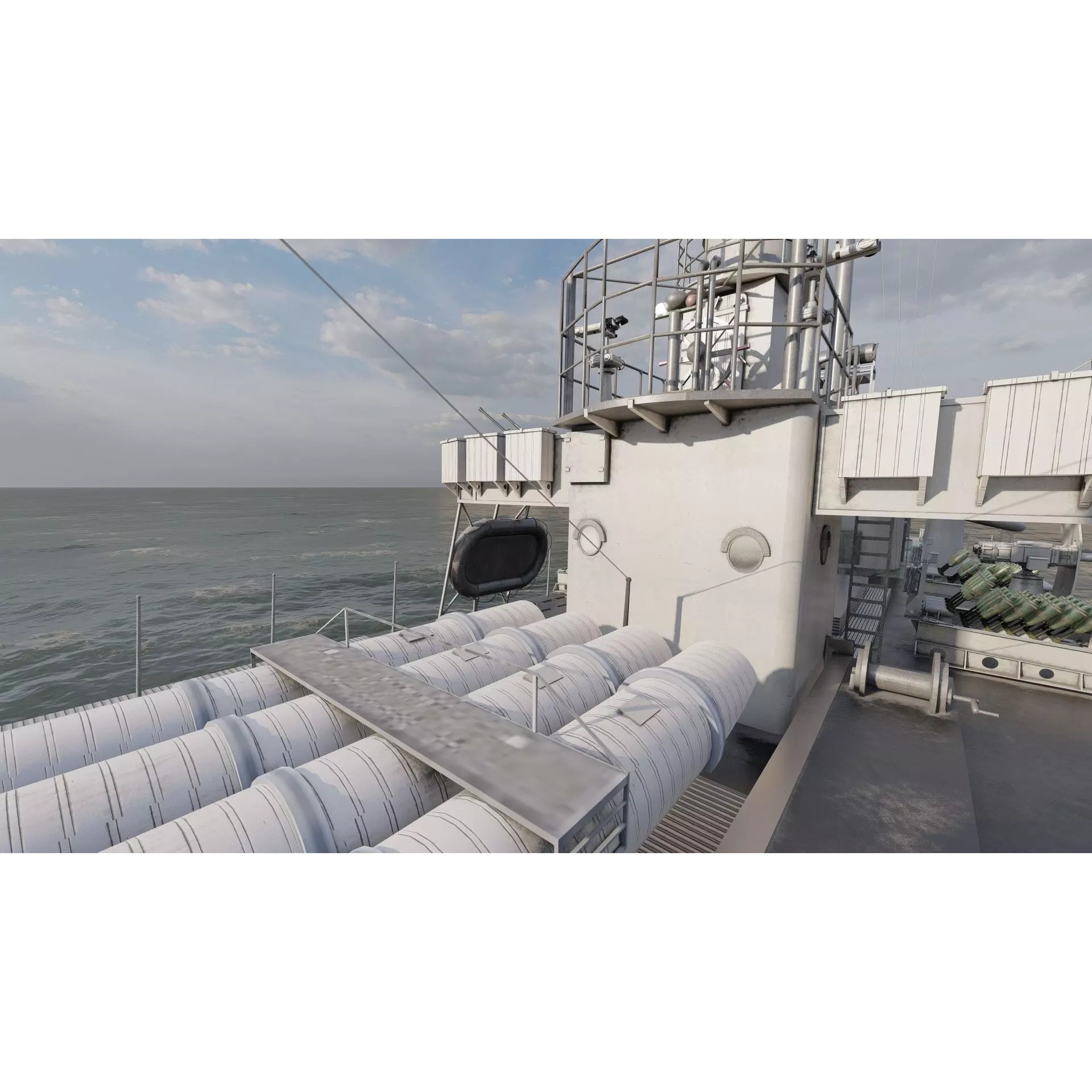 WW2 US Navy Destroyer - Game-Ready 3D Model - View 32